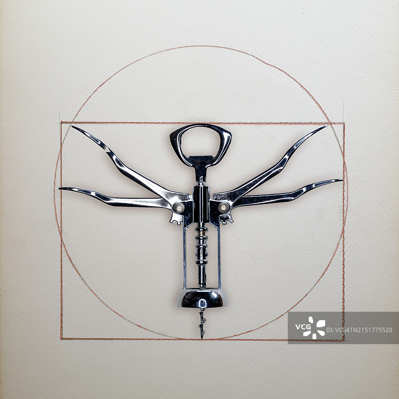 达芬奇维特鲁威人概念图图片素材