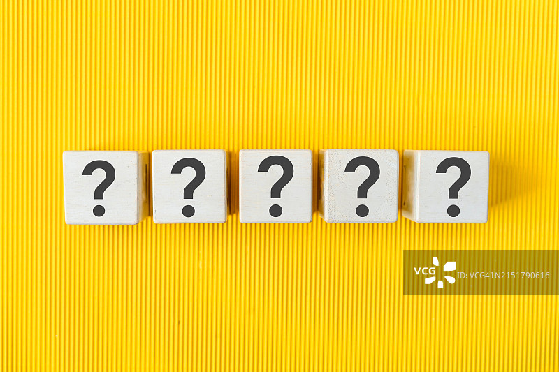 木块上的问号符号图片素材