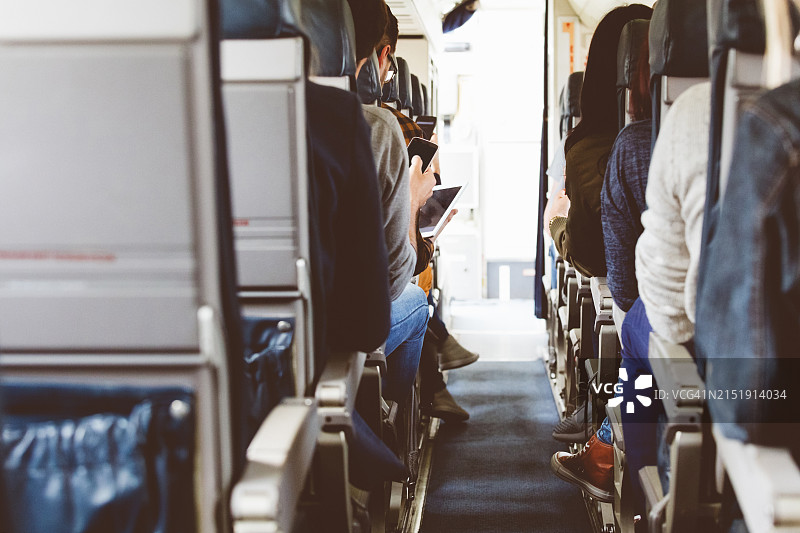 商用客机机舱后景图片素材