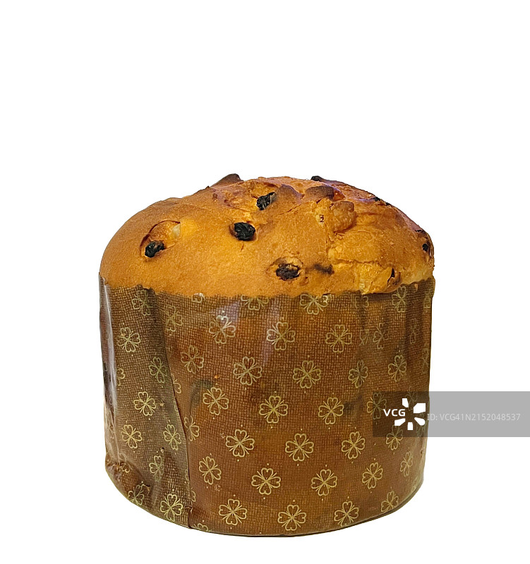 白色背景上的意大利甜面包Panettone图片素材