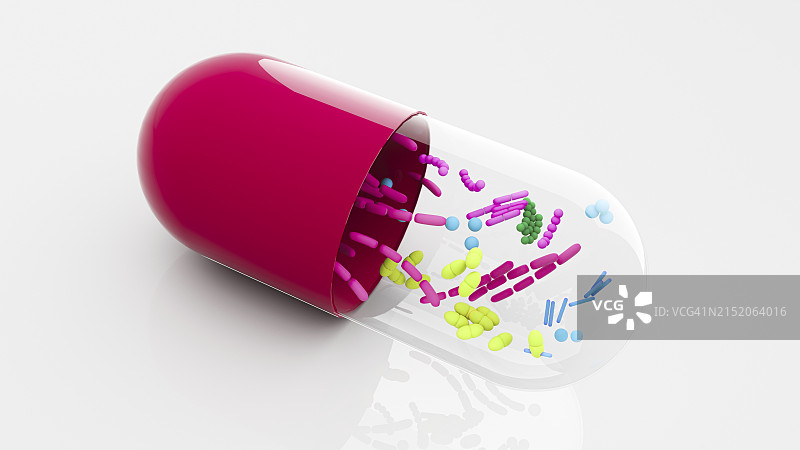 益生菌补充剂，概念说明图片素材