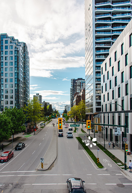 从格兰维尔桥看到的温哥华景色图片素材