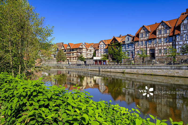 德国下萨克森，汉诺威施-明登富尔达河畔历史建筑群图片素材