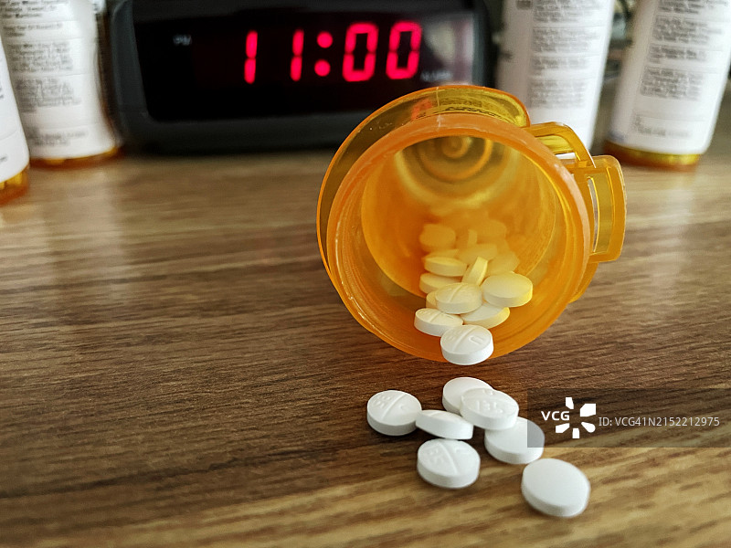 处方药和时钟图片素材