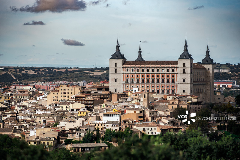 从瞭望点看托莱多城堡图片素材