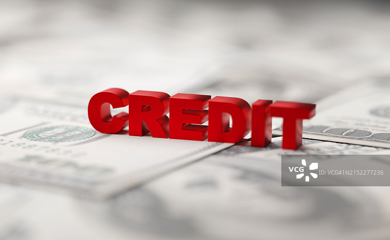 信用文字与美元背景图片素材