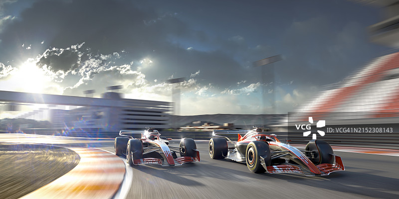 赛道上飞驰的赛车图片素材