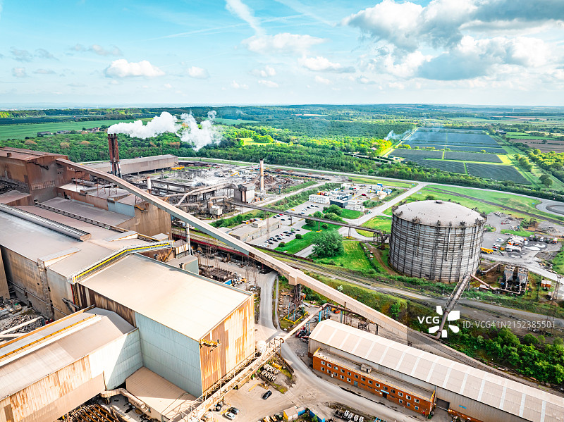 斯肯索普钢铁厂鸟瞰图片素材