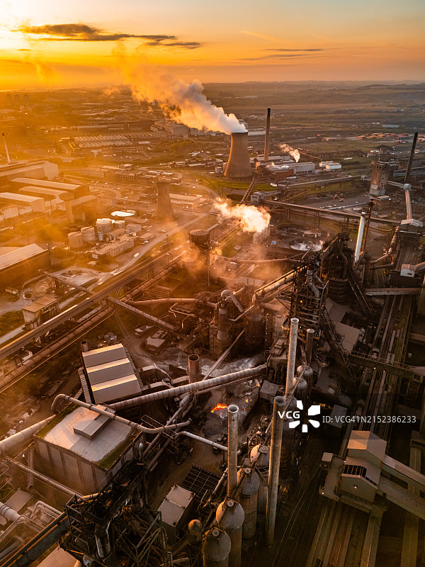 斯肯索普钢铁厂鸟瞰图片素材