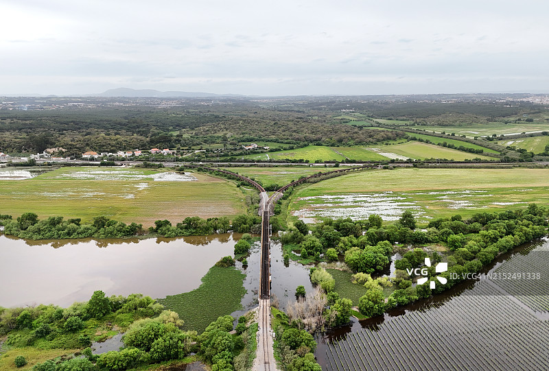 特茹河风光航拍图片素材