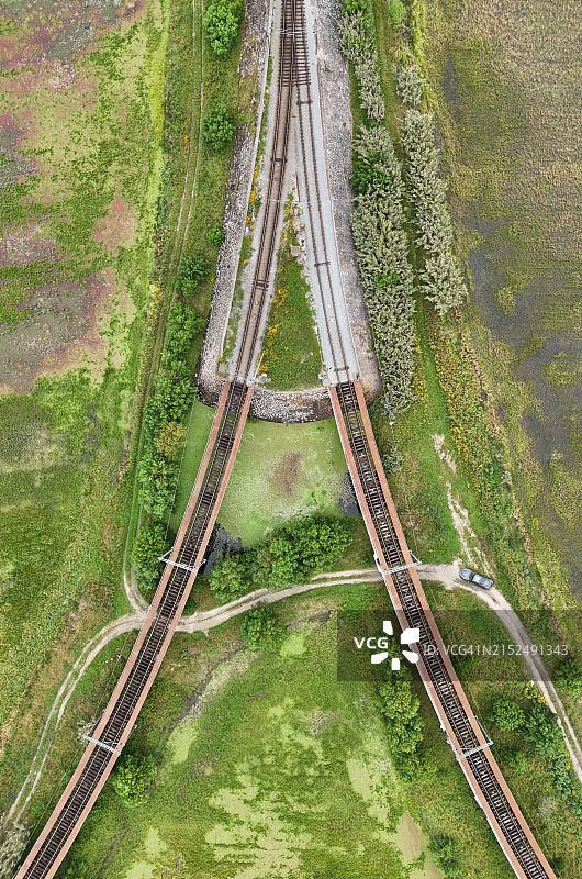 铁路鸟瞰图图片素材