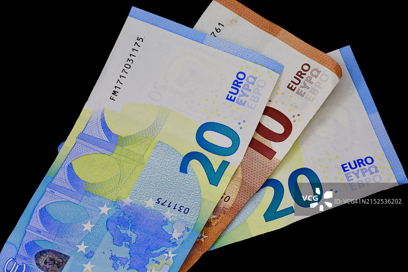 多种面额的欧盟货币图片素材