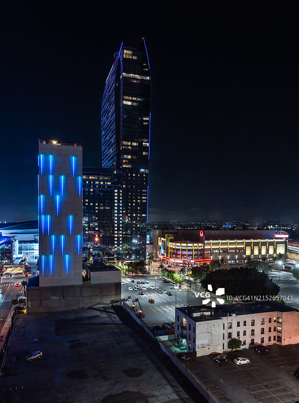 洛杉矶市中心LA Live夜景图片素材
