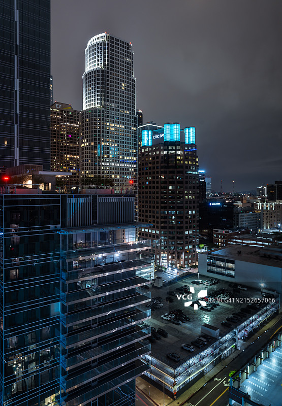 洛杉矶市中心夜景图片素材