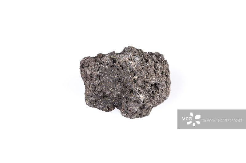 白色背景上的火山石，意大利埃特纳火山图片素材