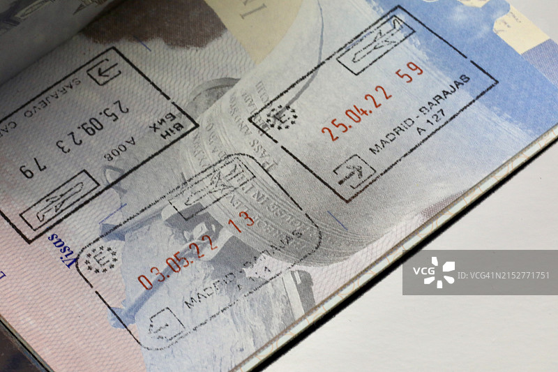护照上的签证印章图片素材