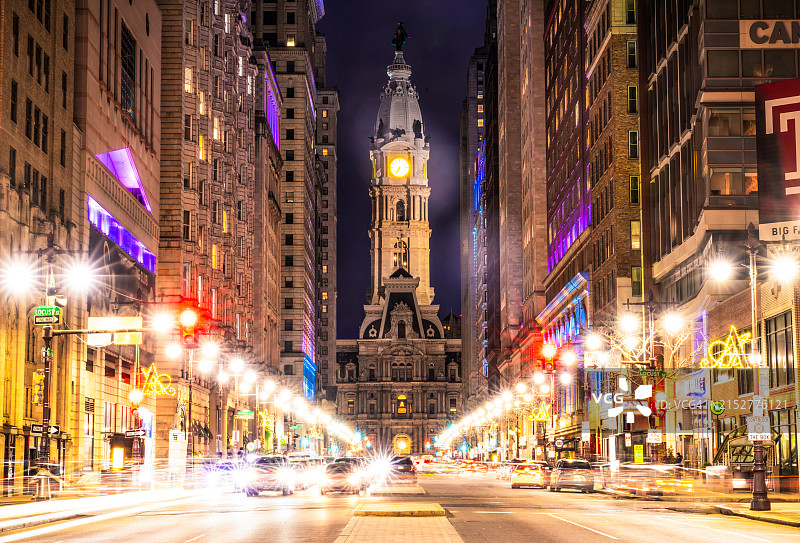 费城夜景图片素材