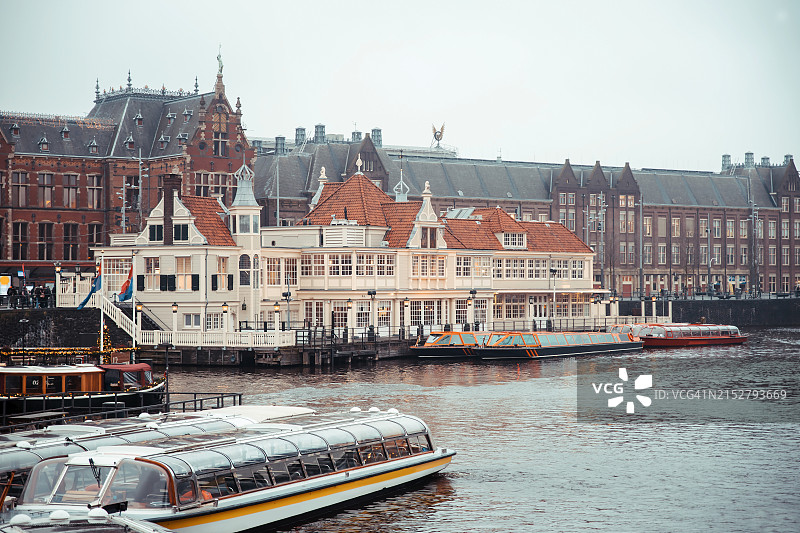 阿姆斯特丹市中心运河港口图片素材