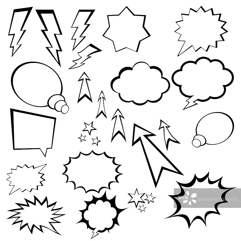 空白漫画对话气泡图片素材