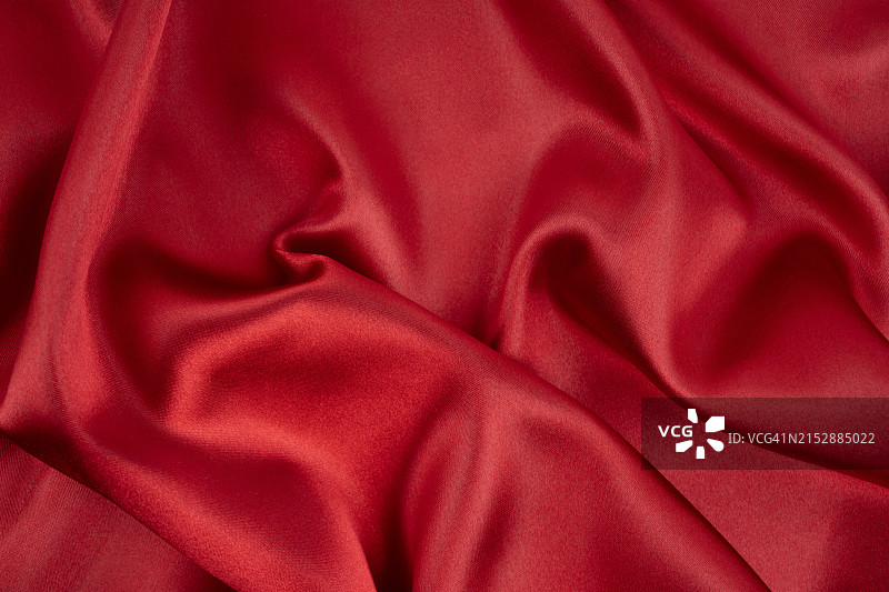 红色丝绸纹理波浪图案背景图片素材