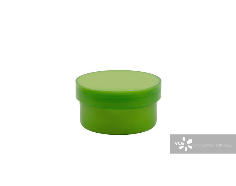 带盖的绿色容器，白色背景图片素材