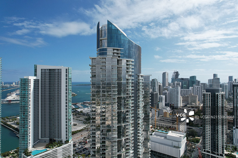 美国的现代建筑仰视角度图片素材