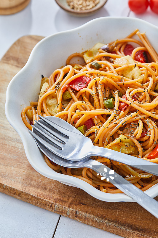 健康的素食意大利面图片素材