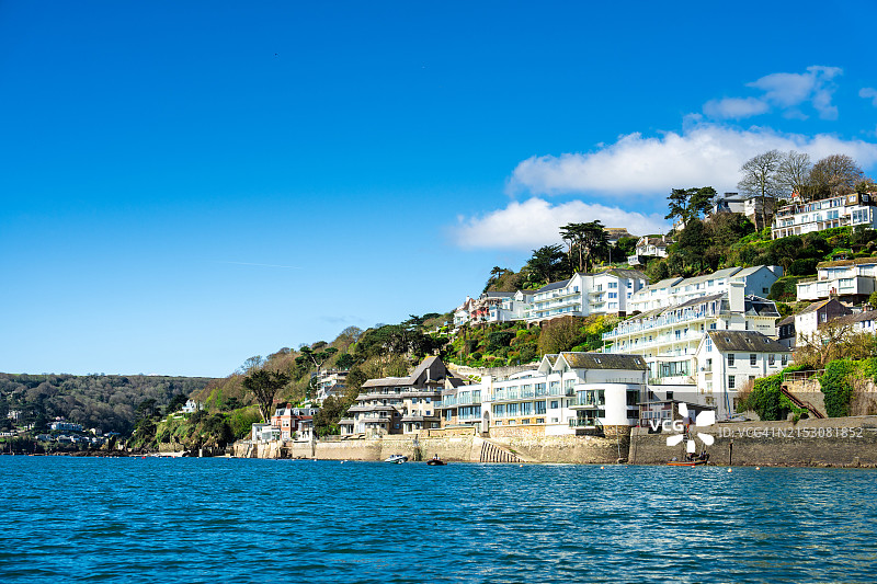 德文郡萨尔科姆无人机航拍视角图片素材