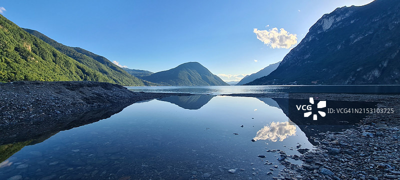 湖对天空的美景图片素材