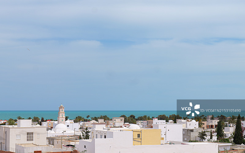 突尼斯扎尔齐斯城市建筑俯视图图片素材