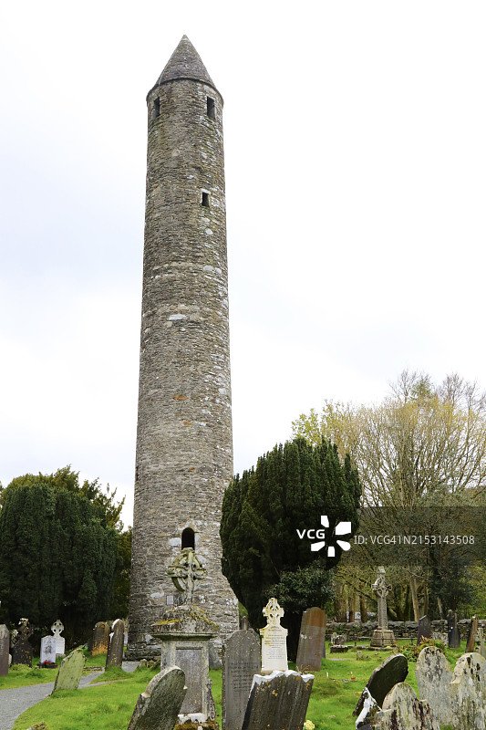 威克洛郡格兰达洛的修道院遗址图片素材