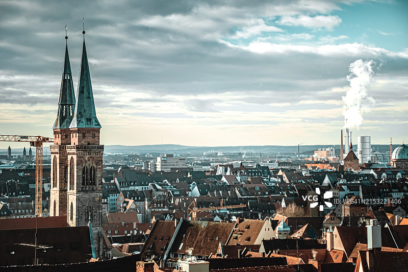 航拍德国纽伦堡老城图片素材