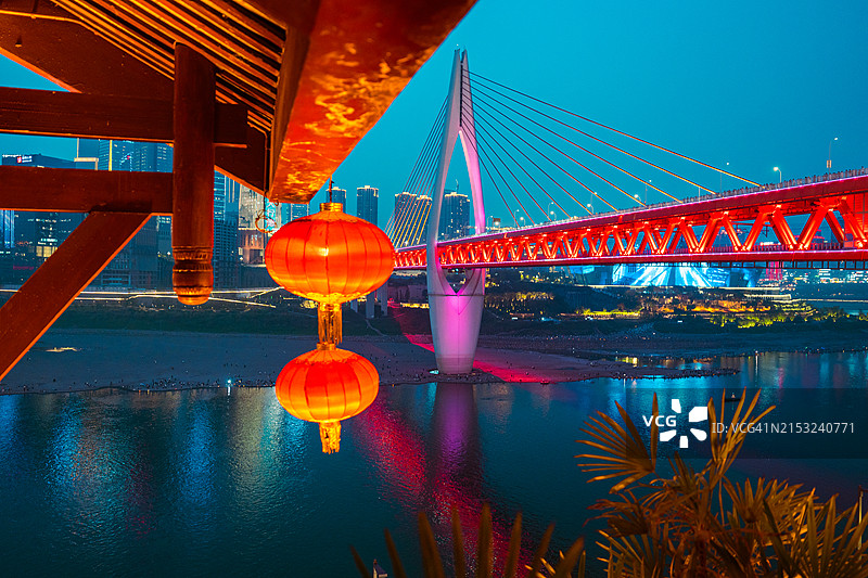 重庆夜景天际线图片素材