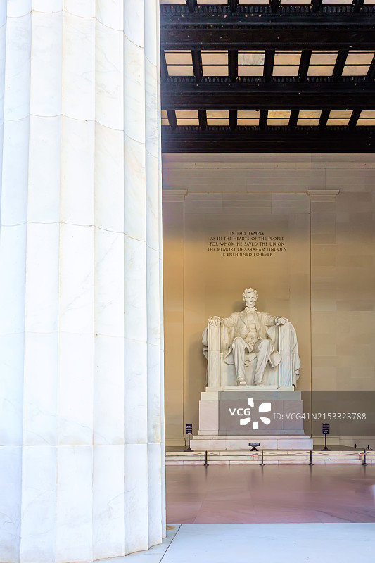 美国哥伦比亚特区林肯纪念堂日出景象，2024年5月图片素材