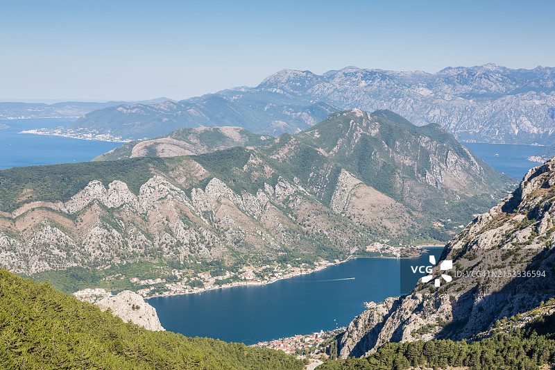 科托尔湾鸟瞰图图片素材