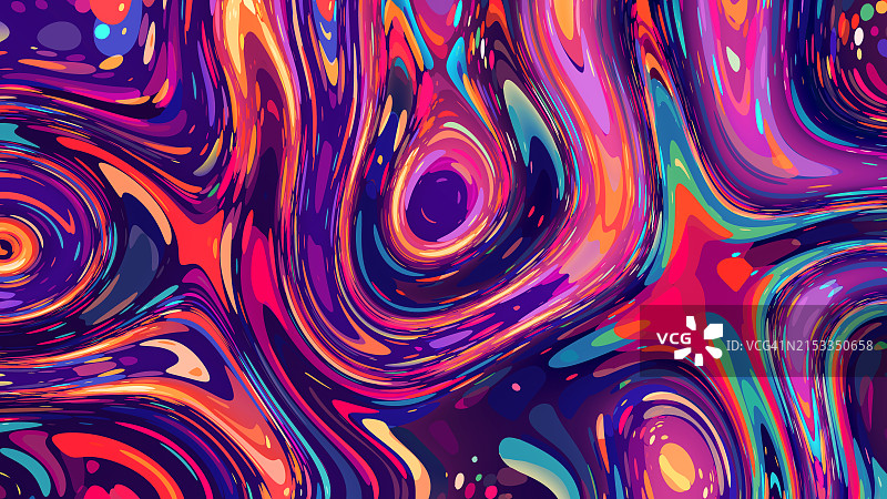 迷幻抽象漩涡艺术与鲜艳的色彩，抽象运动漩涡背景，波浪扭曲背景图片素材