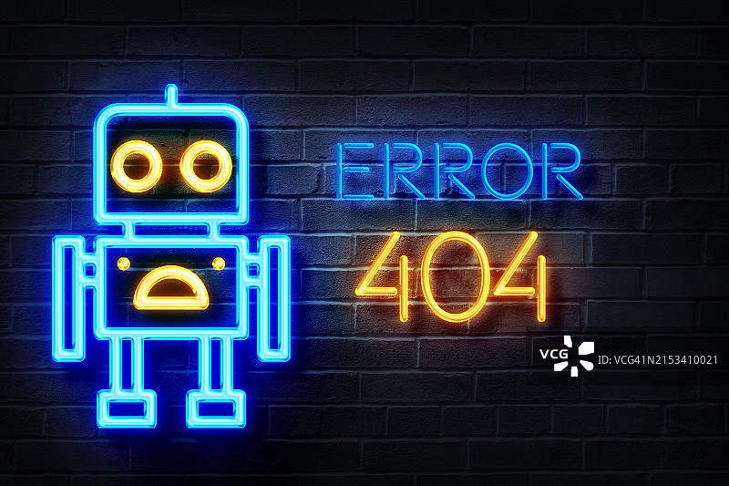 404错误霓虹灯页面图片素材