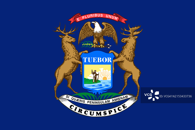 密歇根州州旗图片素材