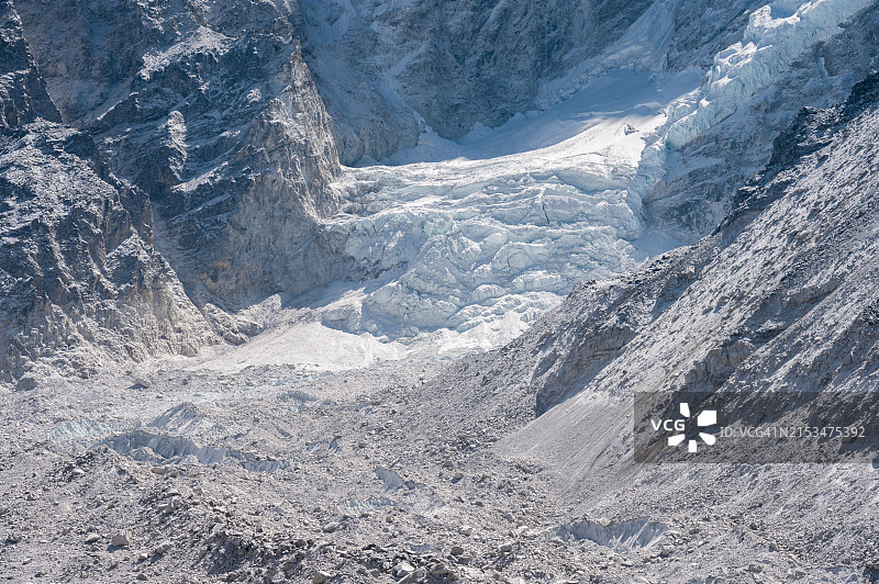 尼泊尔努子峰冰瀑风光图片素材