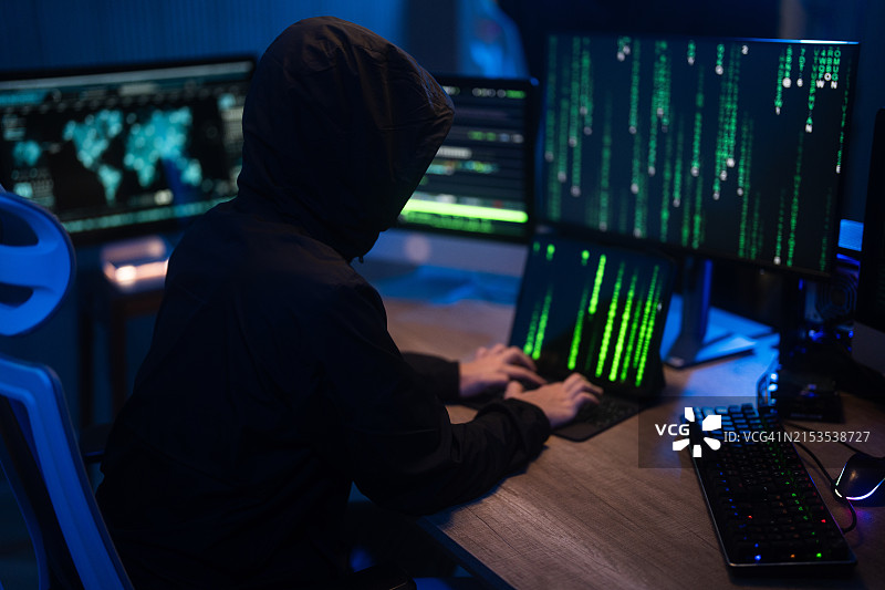 暗网蒙面黑客安全概念图片素材
