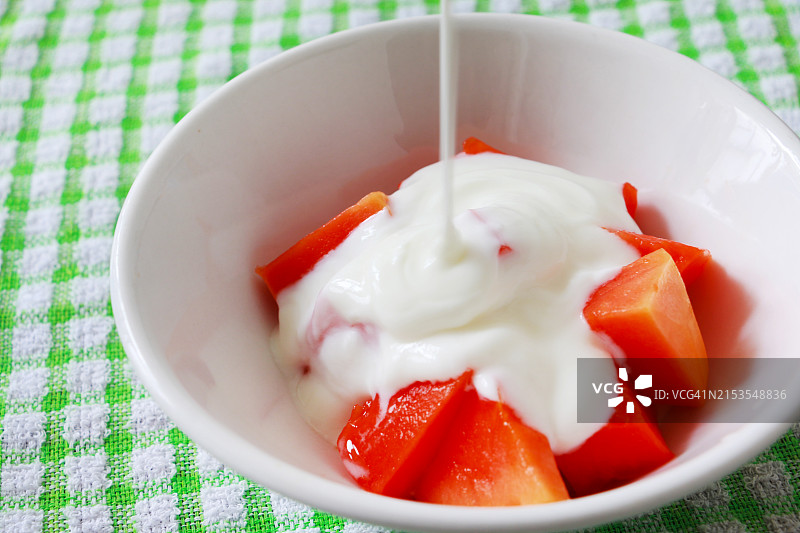木瓜配原味酸奶图片素材