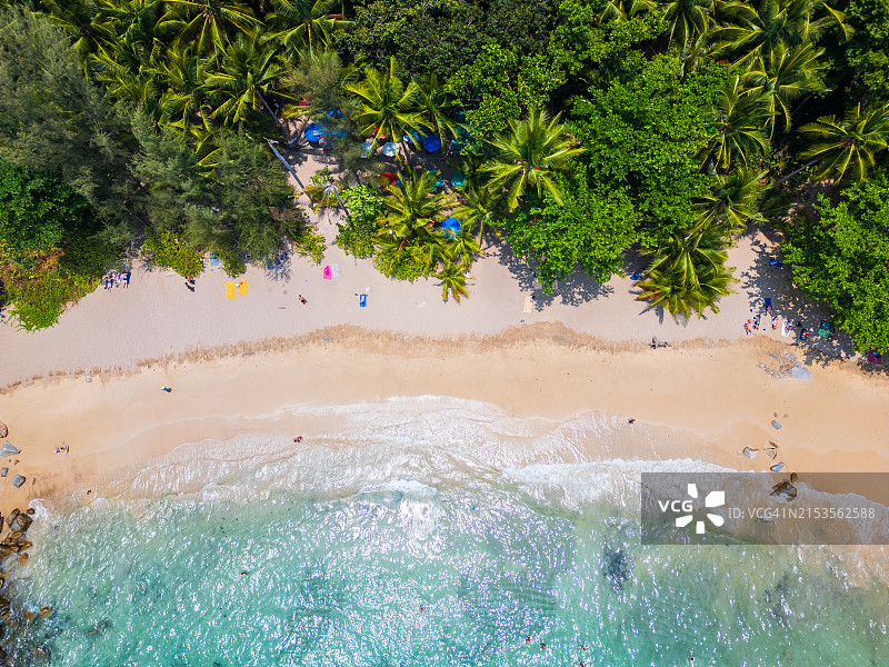 普吉岛香蕉海滩鸟瞰图图片素材