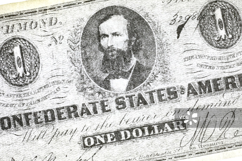 美国内战时期南方邦联的货币图片素材