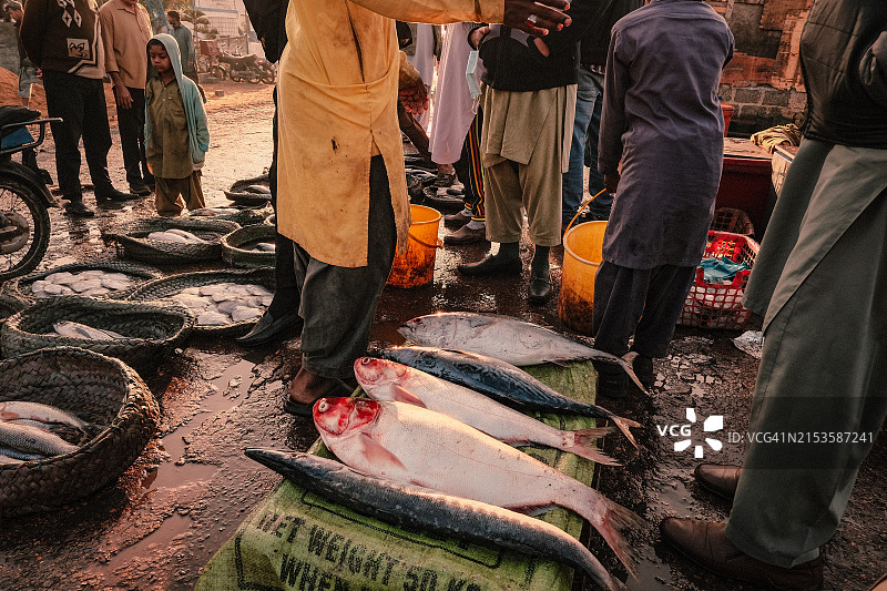 卡拉奇-巴基斯坦的易卜拉欣·海德里渔村图片素材