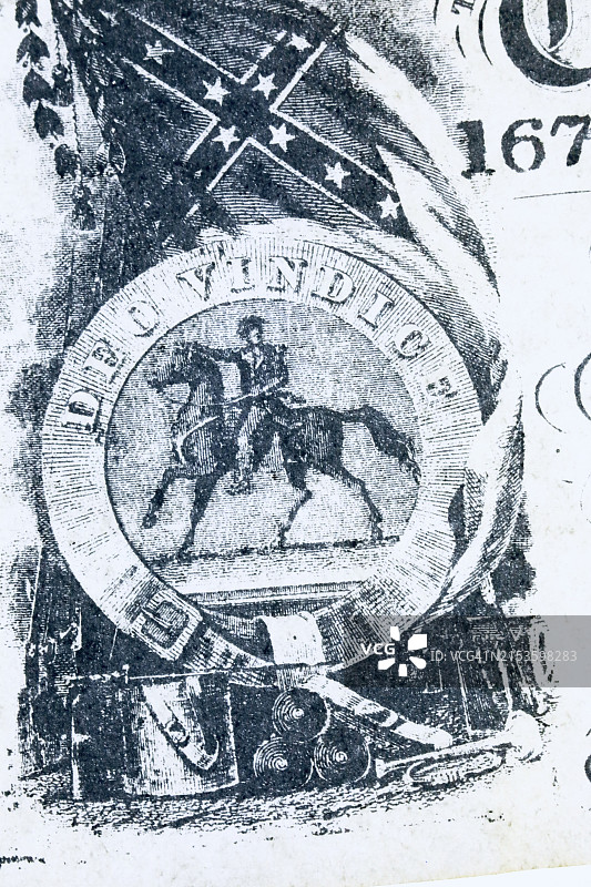 美国内战货币特写图片素材