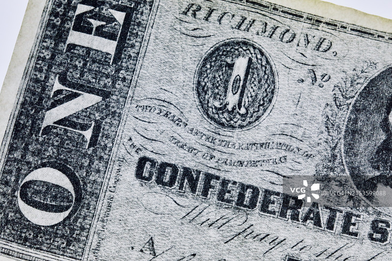 美利坚联盟国奴隶货币的旧版雕刻插图图片素材