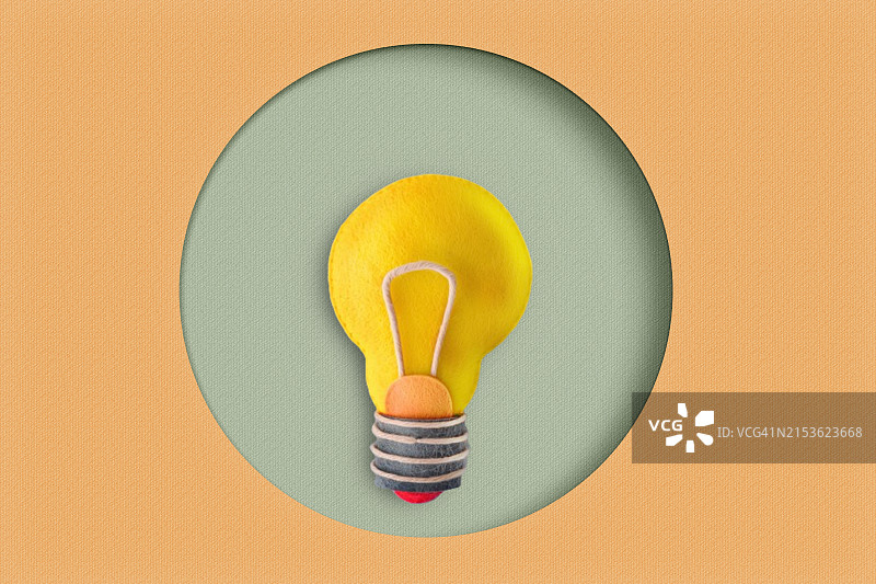 纸质风格的毛毡灯泡图片素材