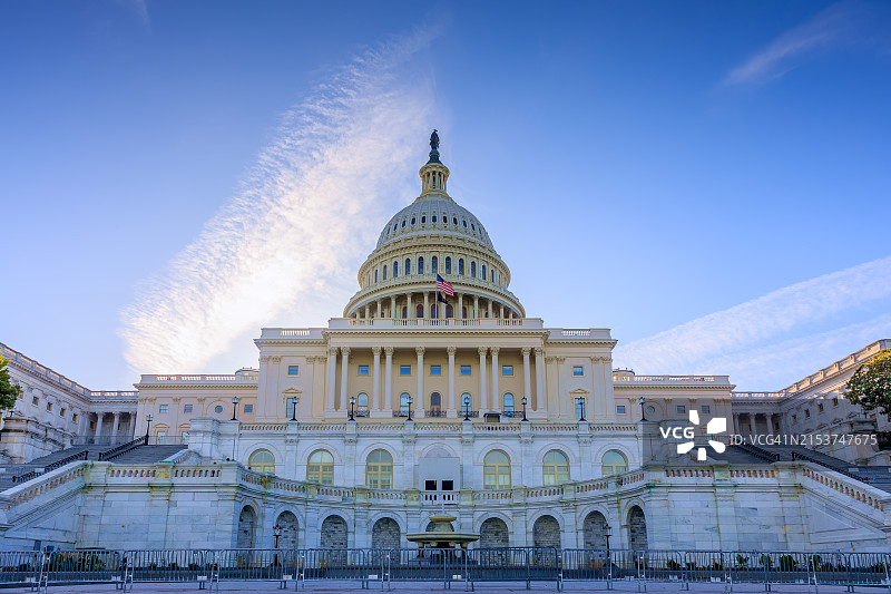 美国国会大厦东侧的清晨景象，华盛顿特区，美国图片素材