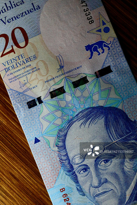 委内瑞拉玻利瓦尔纸币，西蒙·罗德里格斯肖像图片素材