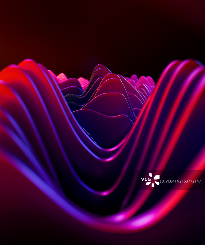 抽象生动的红色和紫色波浪图案图片素材